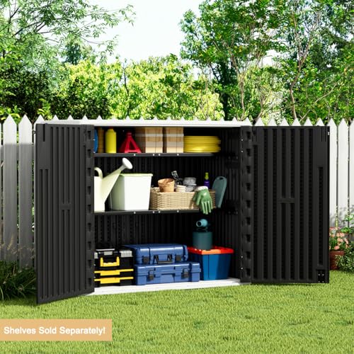 57 Cu.ft Brown Outdoor Vertical Storage Shed T7981