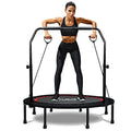 40"/48" Foldable Mini Trampoline with Adjustable Handle Resistance Bands S39551