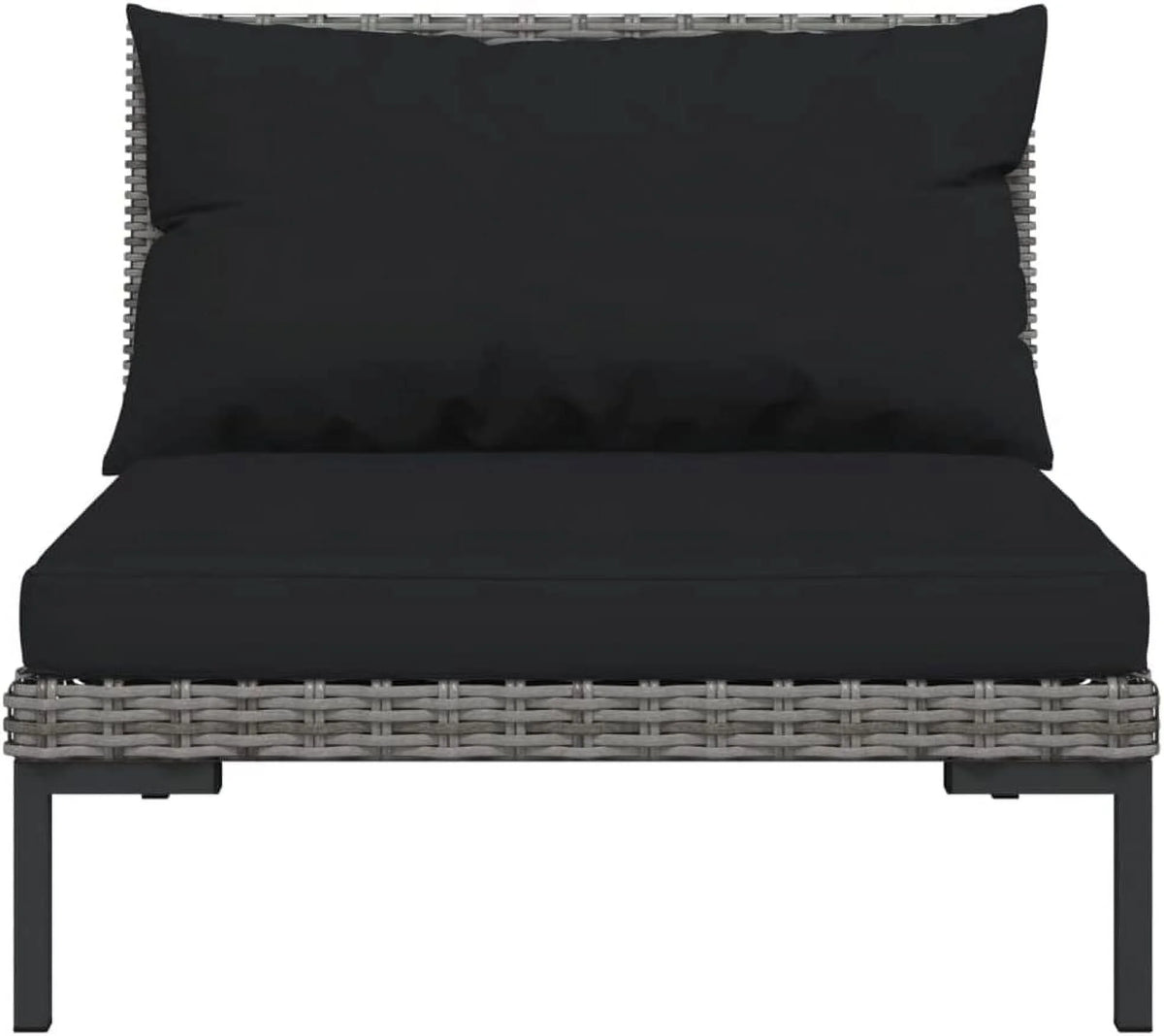 14 Piece Patio Lounge Set with Cushions Poly Rattan Dark Gray A102791