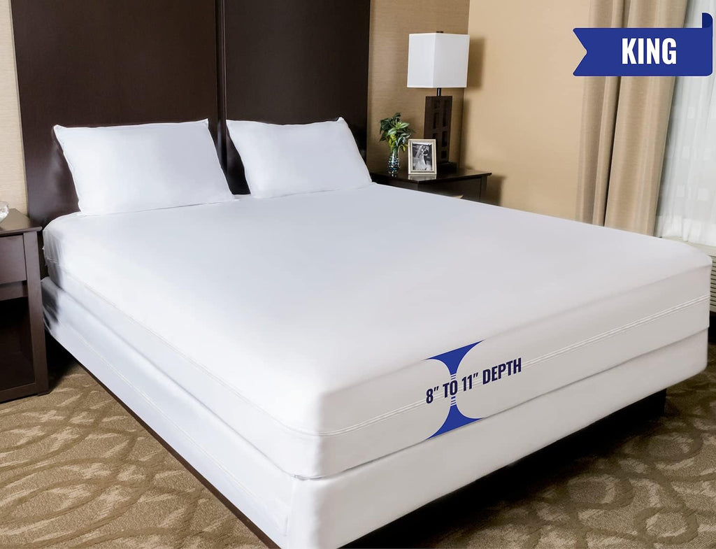 Pack of 2 Waterproof Zippered Mattress Protector Bed Cover R60766