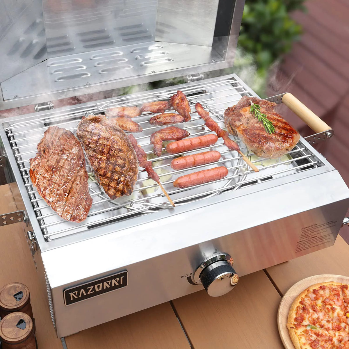 Portable Propane Pizza Oven and Pizza Maker, Stainless Steel N35510