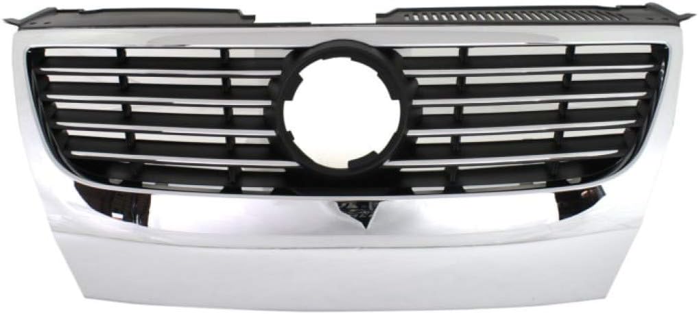 Chrome Shell Grille Assembly with Black Insert for Volkswagen Passat 2006-2010 D66508