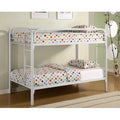 White Twin Over Twin Metal Bunk Bed A887
