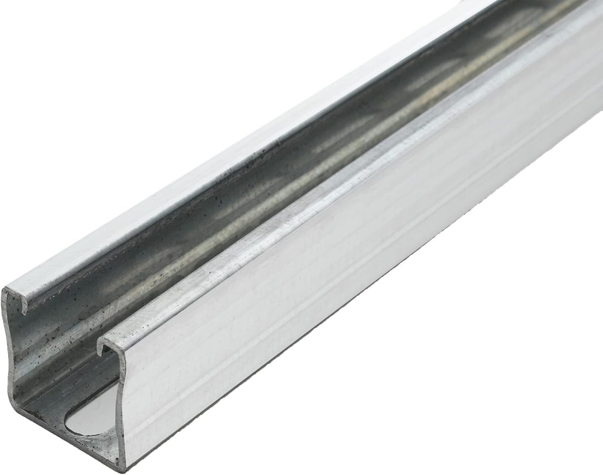 (2-Pack) 5 Feet x 1-5/8" Metal Strut Channels with Pre-Galvanized Zinc Coating - 12 Gauge Solid Strut Channels - Half Slotted Back Channels Pack of 2 J783