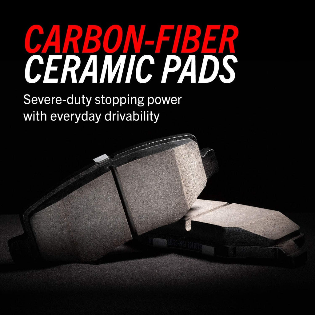 Rear Z26 Carbon Fiber Brake Pads with Drilled & Slotted Brake Rotors Kit U561