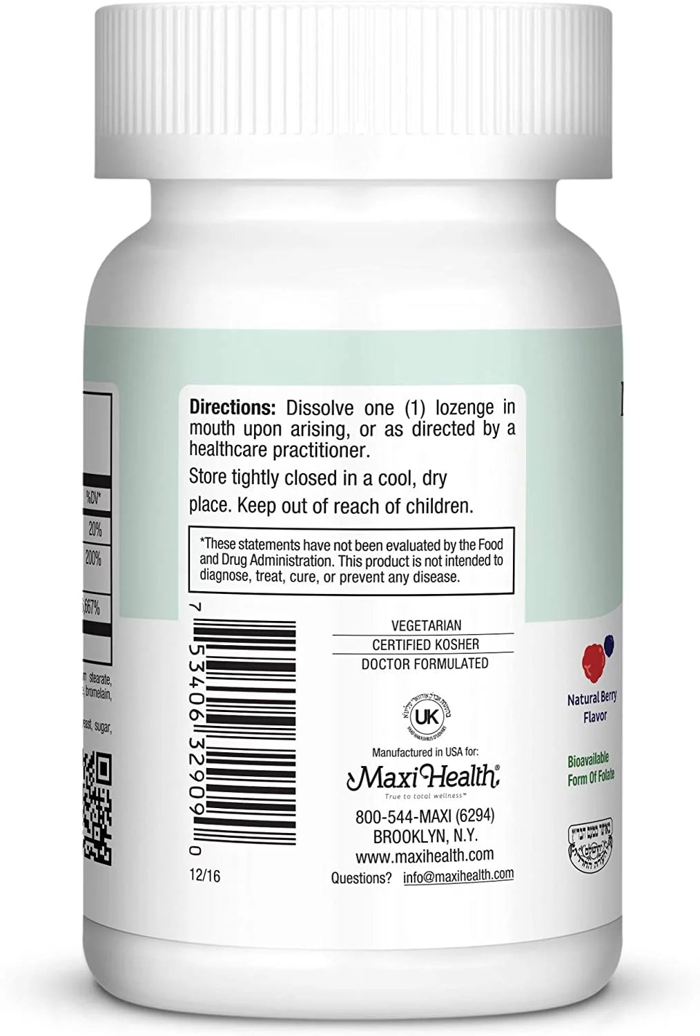 Berry Flavor B12 & B6 Lozenges N63590