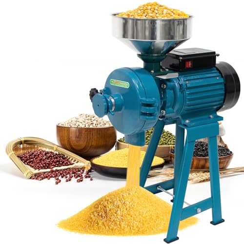 Electric Grain Mill Grinder, 3000W 110V Commercial Grain Grinder Machine with Funnel M8030