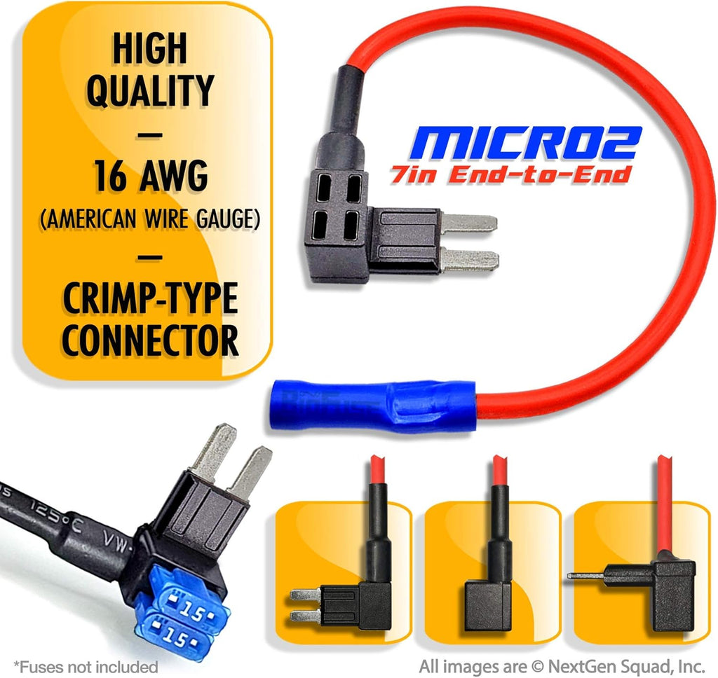 12V Micro2 50 Piece Add-a-Circuit Car Fuse Tap and Holders Pack Z88270