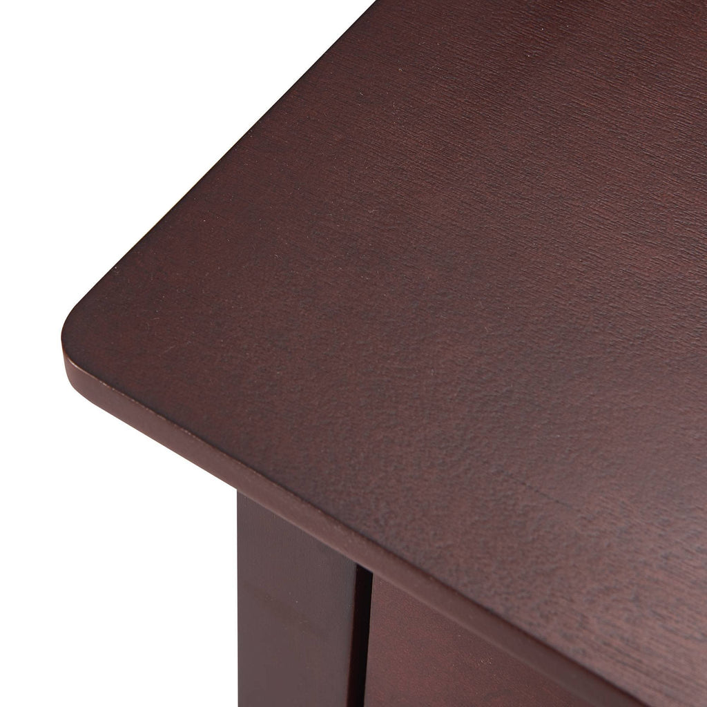 Walnut Side Table with Drawer and Storage Cabinet S182369