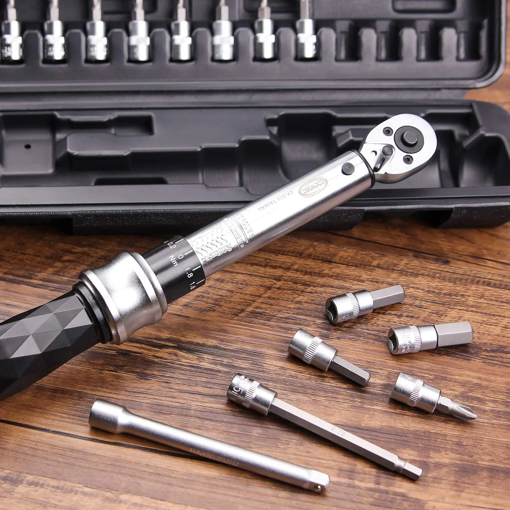 1/4" Drive Click Torque Wrench Set 1-25 Nm Bicycle Tool Kit H3014