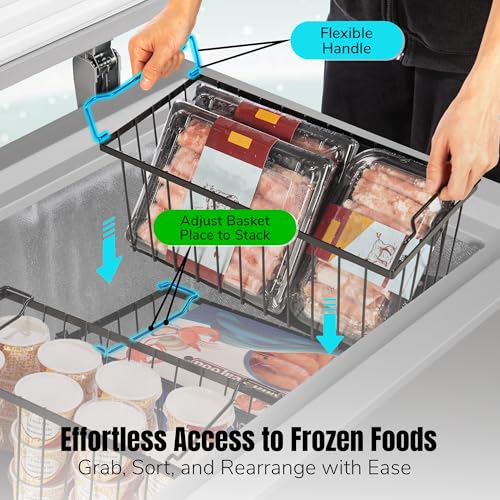 4 Pack Stackable Freezer Organizer Bins with Side Handles E391050