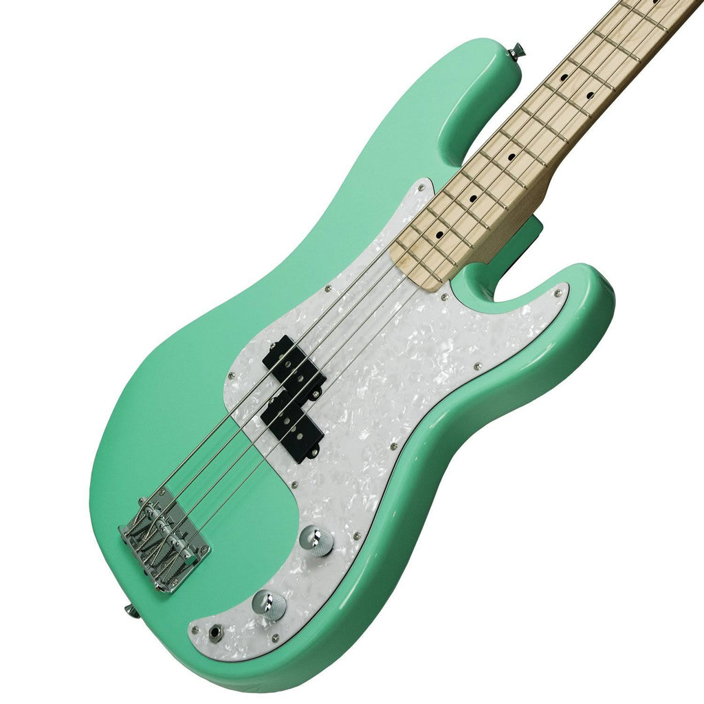 Surf Green Electric Bass Guitar with Pearl Pickguard B342