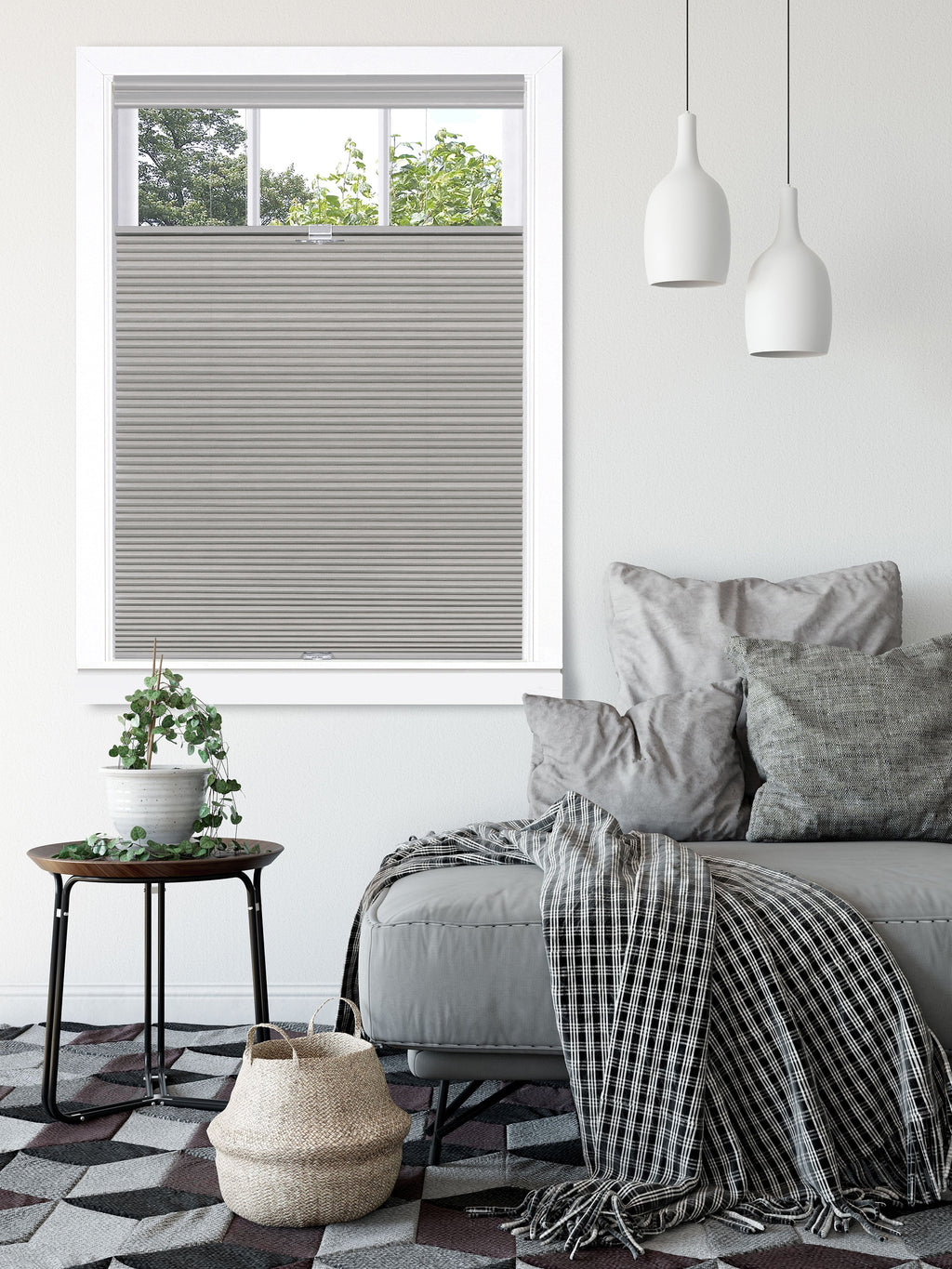 Cordless Cellular Shade 23"L x 64"W Dove Grey Z639241