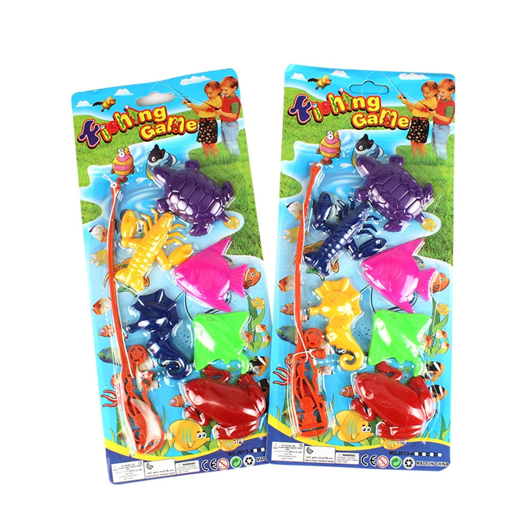 7Pcs Magnetic Fishing Toys Set with Fishing Rod D420445