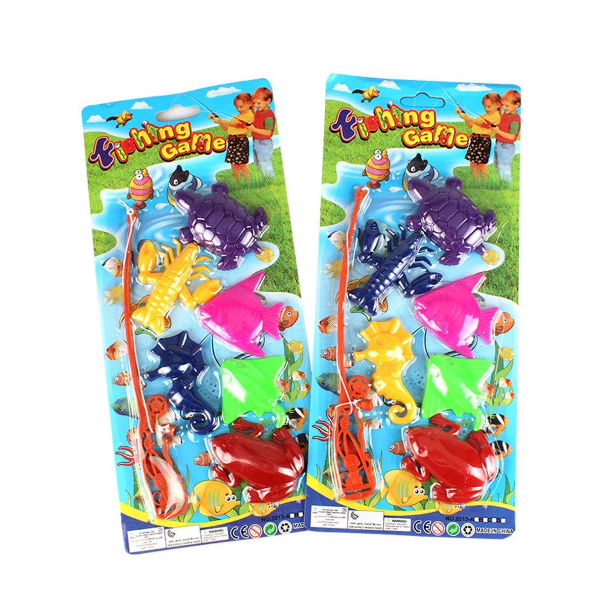7Pcs Magnetic Fishing Toys Set with Fishing Rod D420445