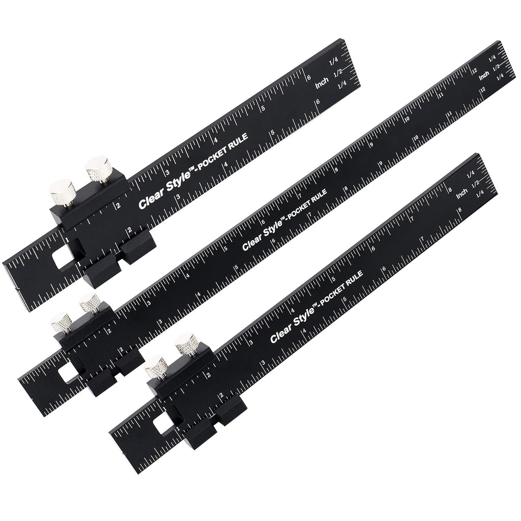 3 Pack 6, 8 and 12 inch Woodworking T Track Ruler F5399