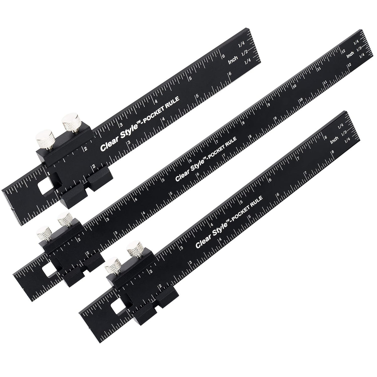 3 Pack 6, 8 and 12 inch Woodworking T Track Ruler F5399