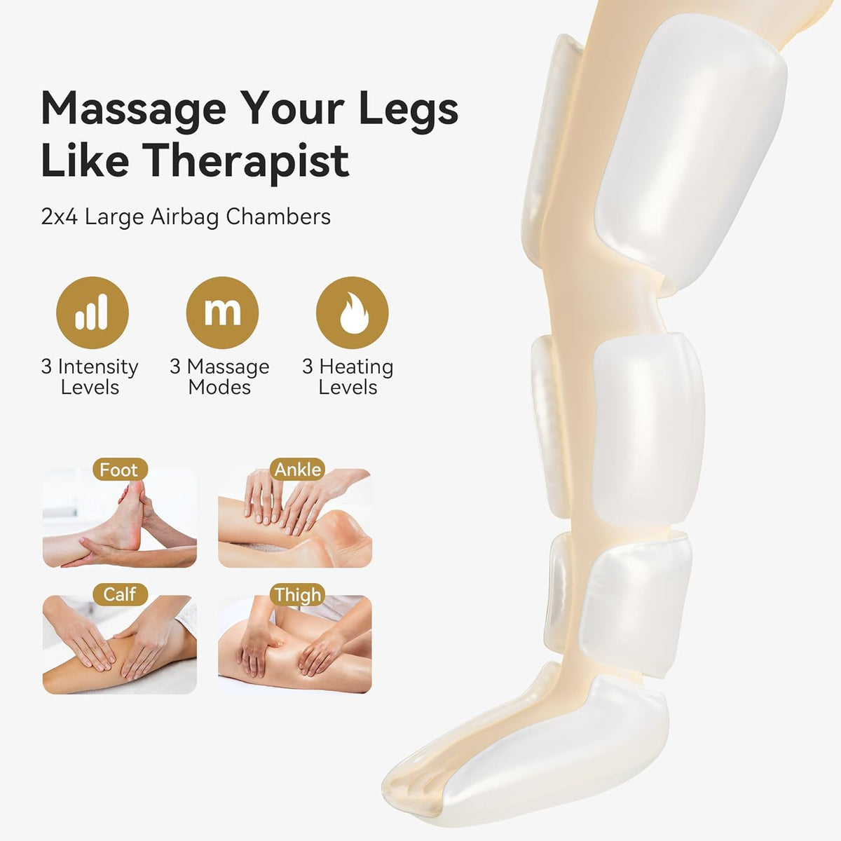 Full Leg Massager with Heat, Air Compression Massager for Foot Calf & Thigh S90372