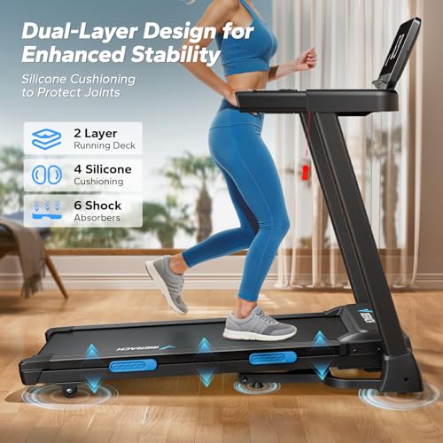 Foldable Treadmill with Incline, 7.5MPH, 16.5" Wider Belt B137205