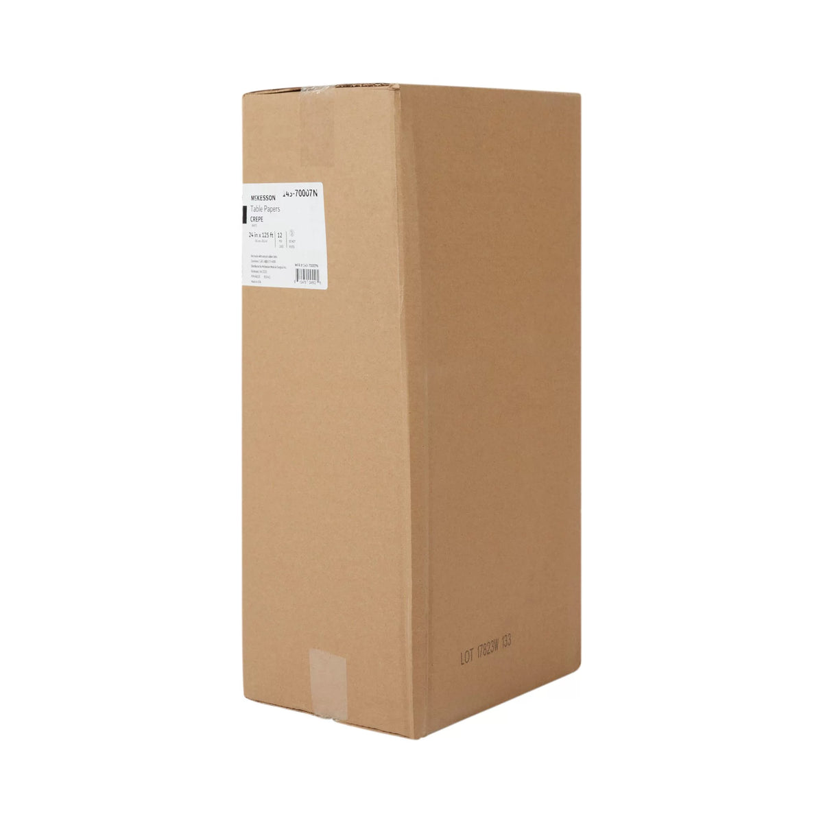 White Crepe Table Paper 24'' W x 125' L 12 Rolls B470036