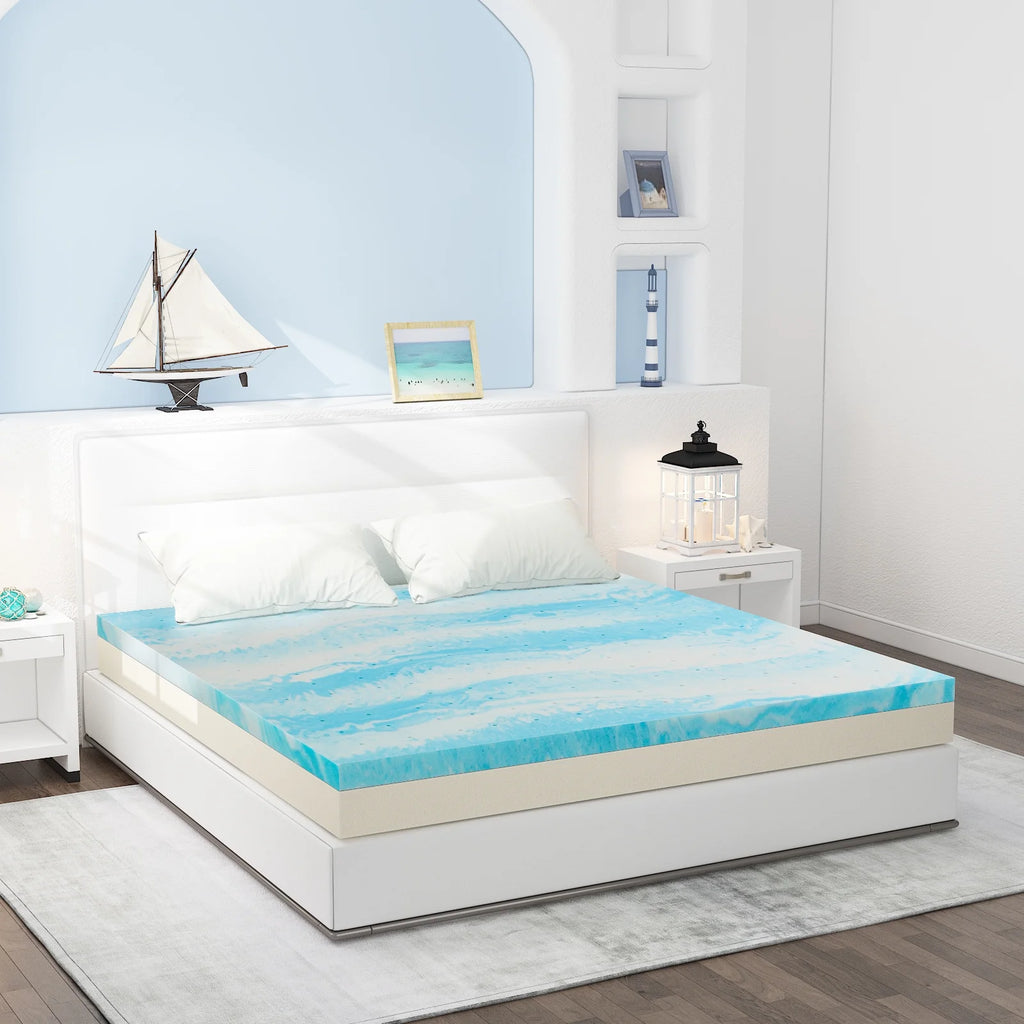 2 Inch Twin Size Cool Gel Memory Foam Mattress Topper K831