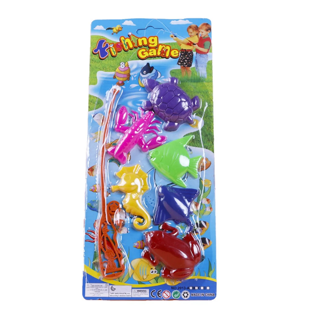 7Pcs Magnetic Fishing Toys Set with Fishing Rod D420445