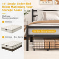 Queen Size Metal Platform Bed Frame with Headboard and Footboard M3056
