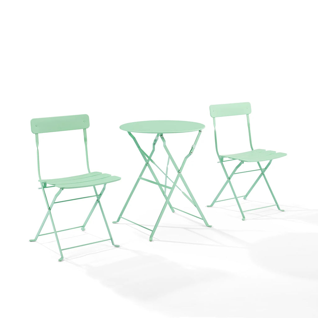 3-piece Mint Green Outdoor Metal Bistro Set N2516