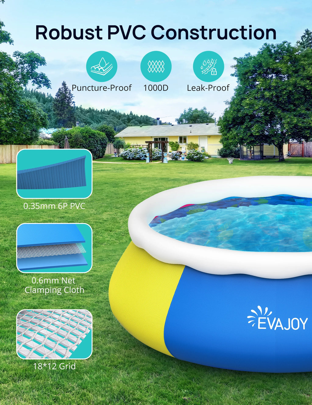 10ft 30in Inflatable Swimming Pool with Pool Cover I22758