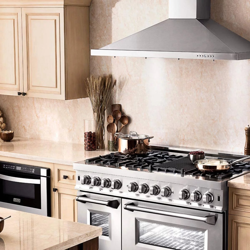 36" Wall Mount Ductless Range Hood with LED Lights Stainless Steel Z605