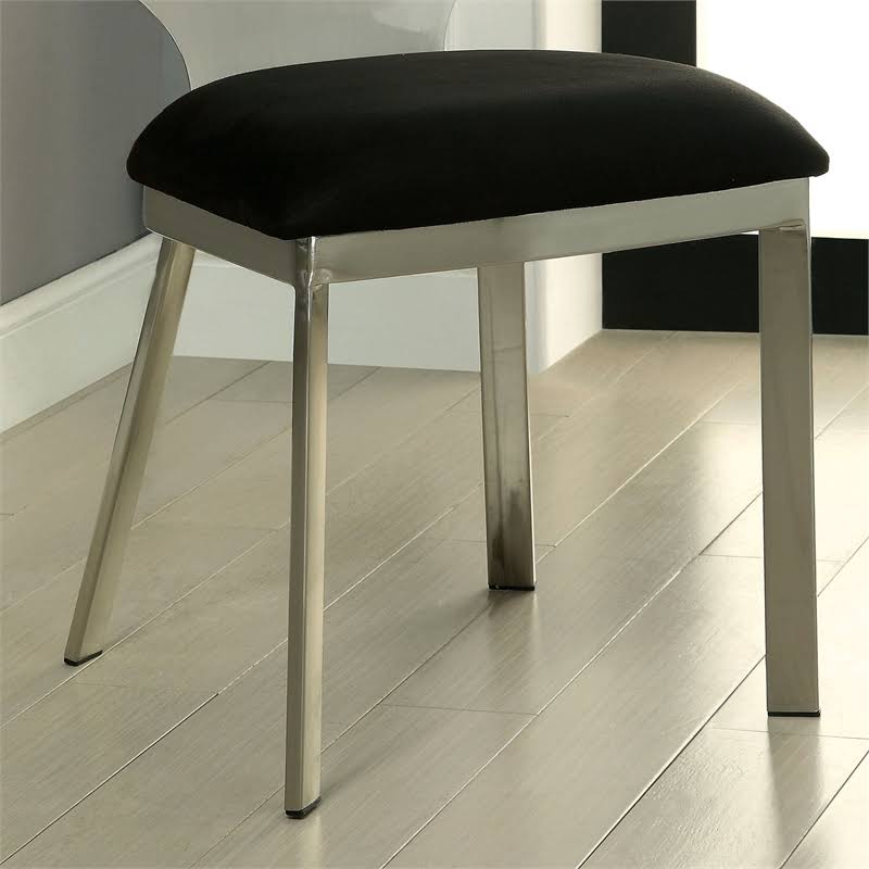Silver Metal Dining Chair Set of 2 Z694