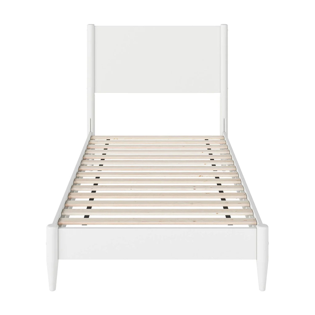 Twin XL Wood Low Profile Platform Bed in White H960749