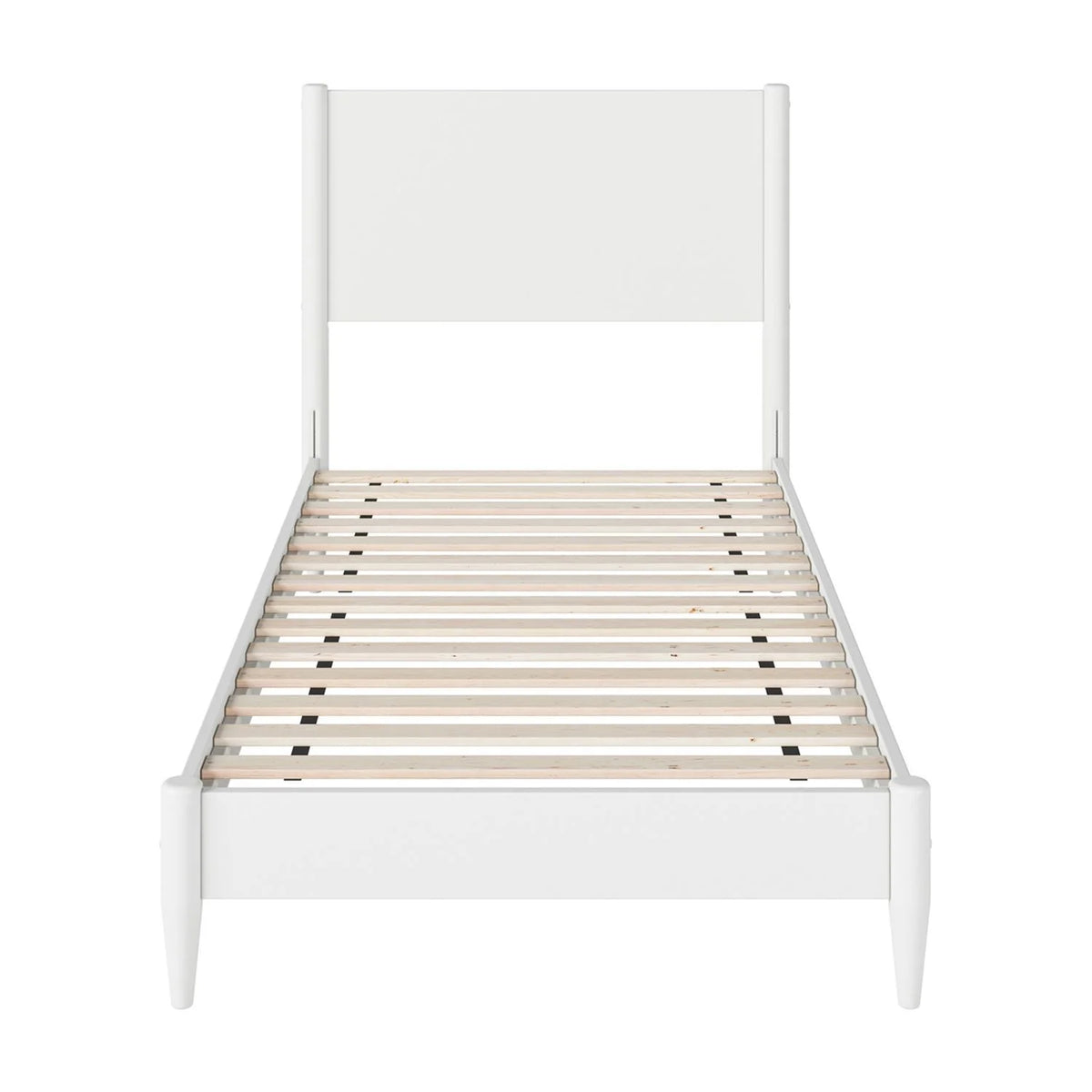Twin XL Wood Low Profile Platform Bed in White H960749