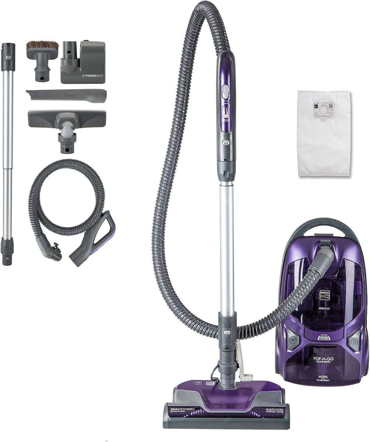 Lightweight Bagged Canister Vacuum Cleaner with HEPA W493