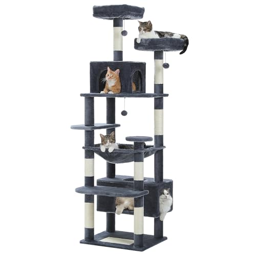 53.5 Inches Pink Cat Tree with Hammocks and Scratching Posts Z2066