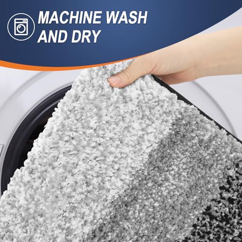 Grey U-Shaped Microfiber Toilet Bath Mat Q2163