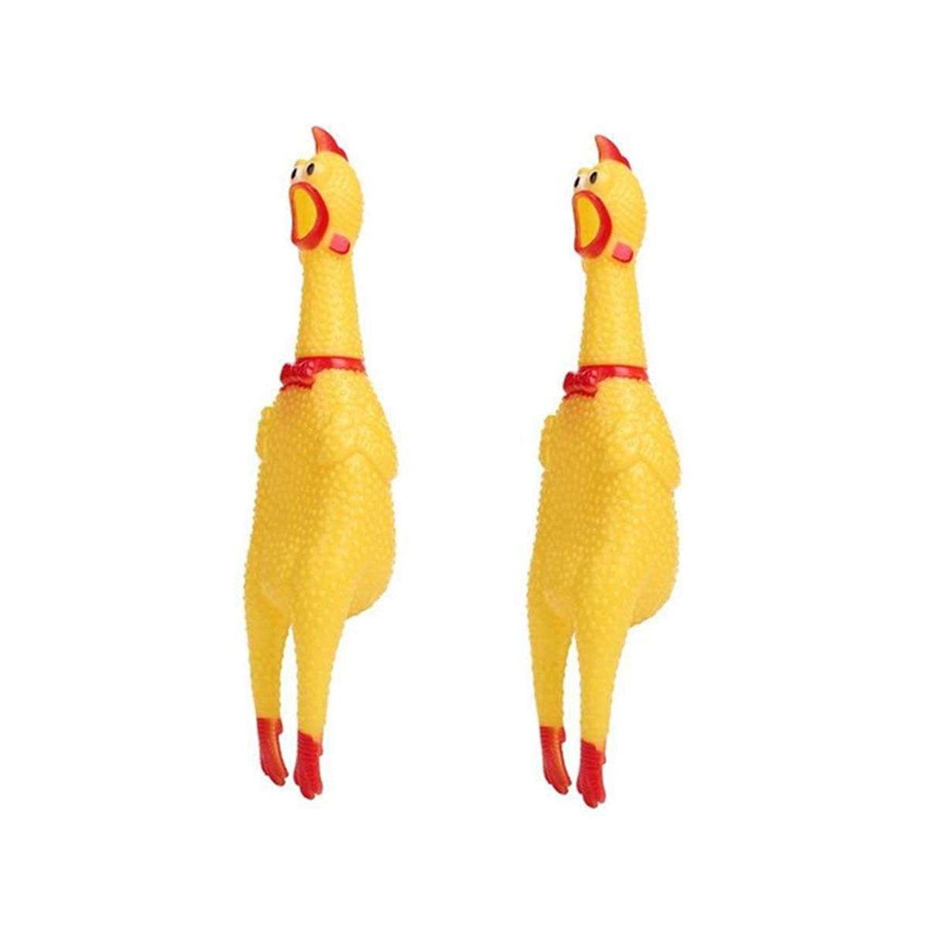 2 Pack Large Rubber Chicken Toy 12 inch R474