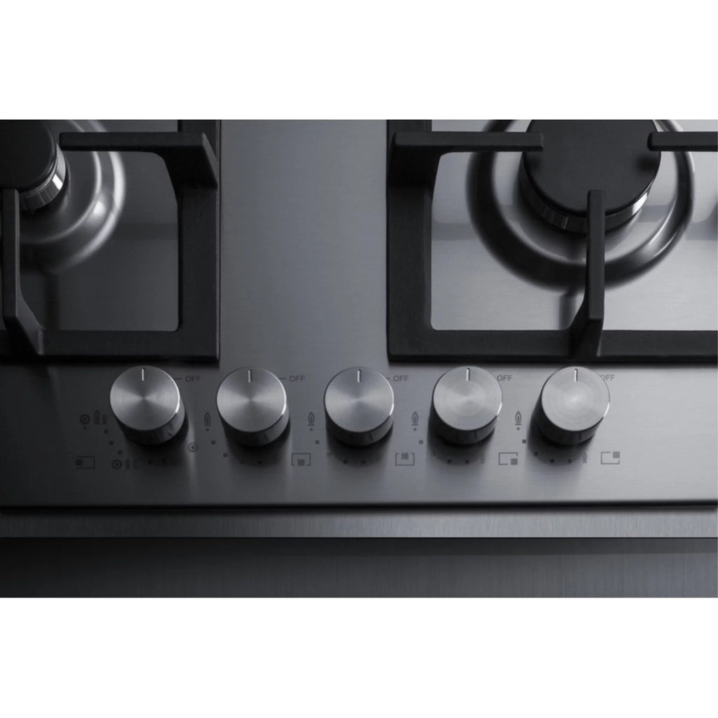 36" Stainless Steel 5-Burner Gas Cooktop with Cast Iron Grates L9412