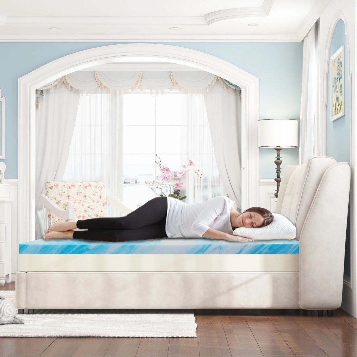 2 Inch Twin Size Cool Gel Memory Foam Mattress Topper K831