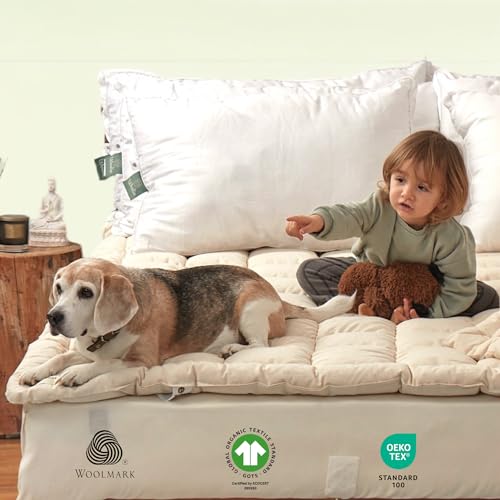 Organic Merino Wool Pillow Top Mattress Topper - 2", Queen I611