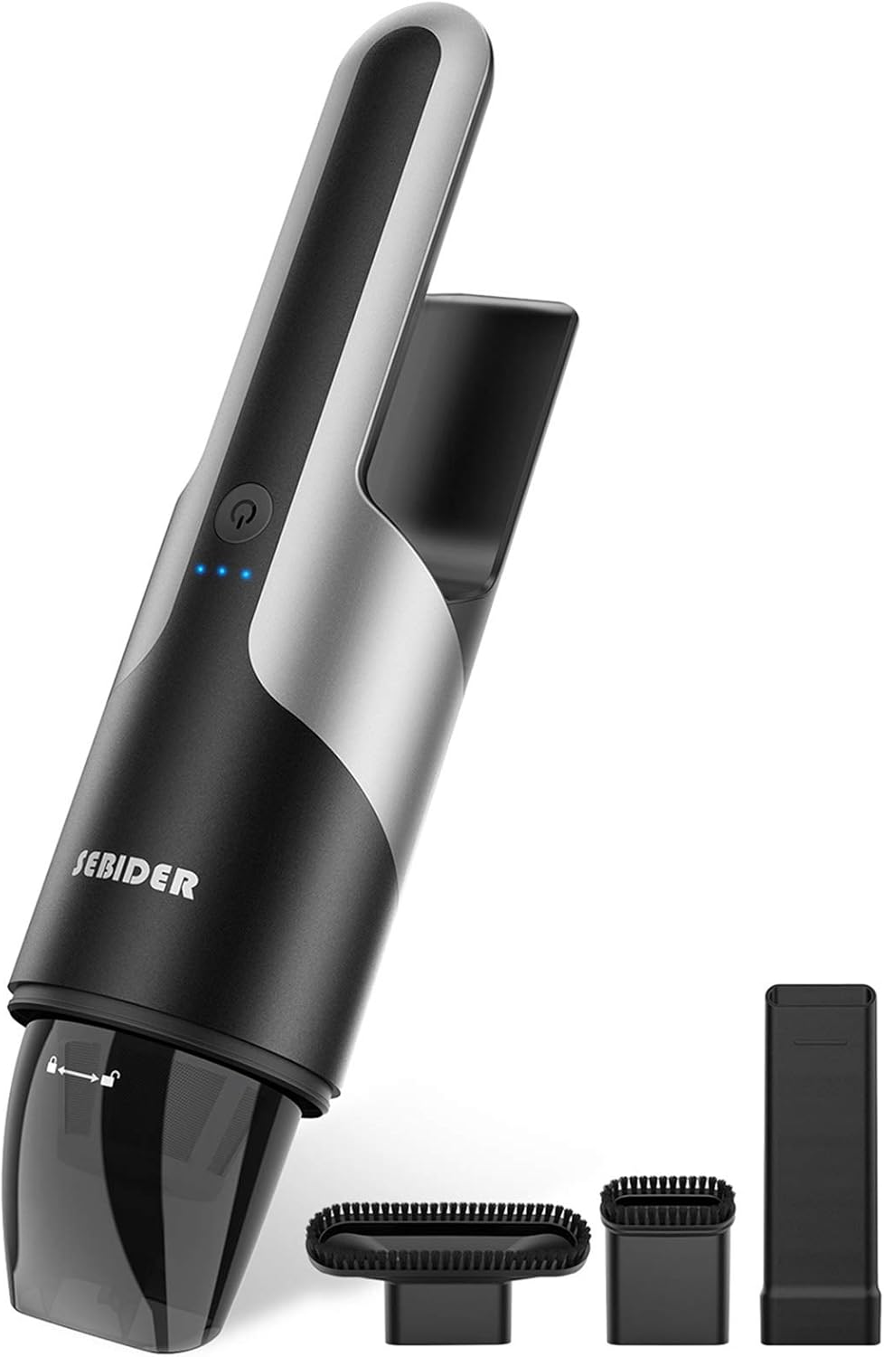 Handheld Cordless Mini Car Vacuum Cleaner 8000Pa Rechargeable Portable (Black Gray) L501