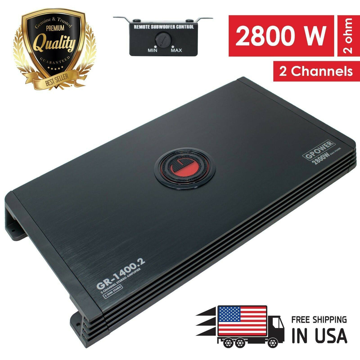 2 Channels 2800W Class A/B Car Audio Amplifier K874821