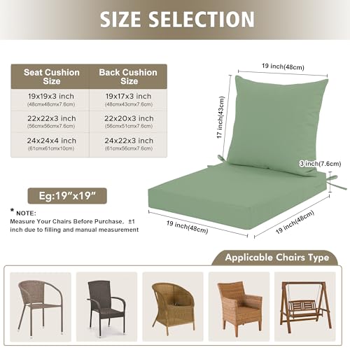 24x24 Inch Waterproof Outdoor Cushions Set of 2 Dark Grey W692522