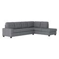 Dark Gray Microfiber Sectional Sofa R5618