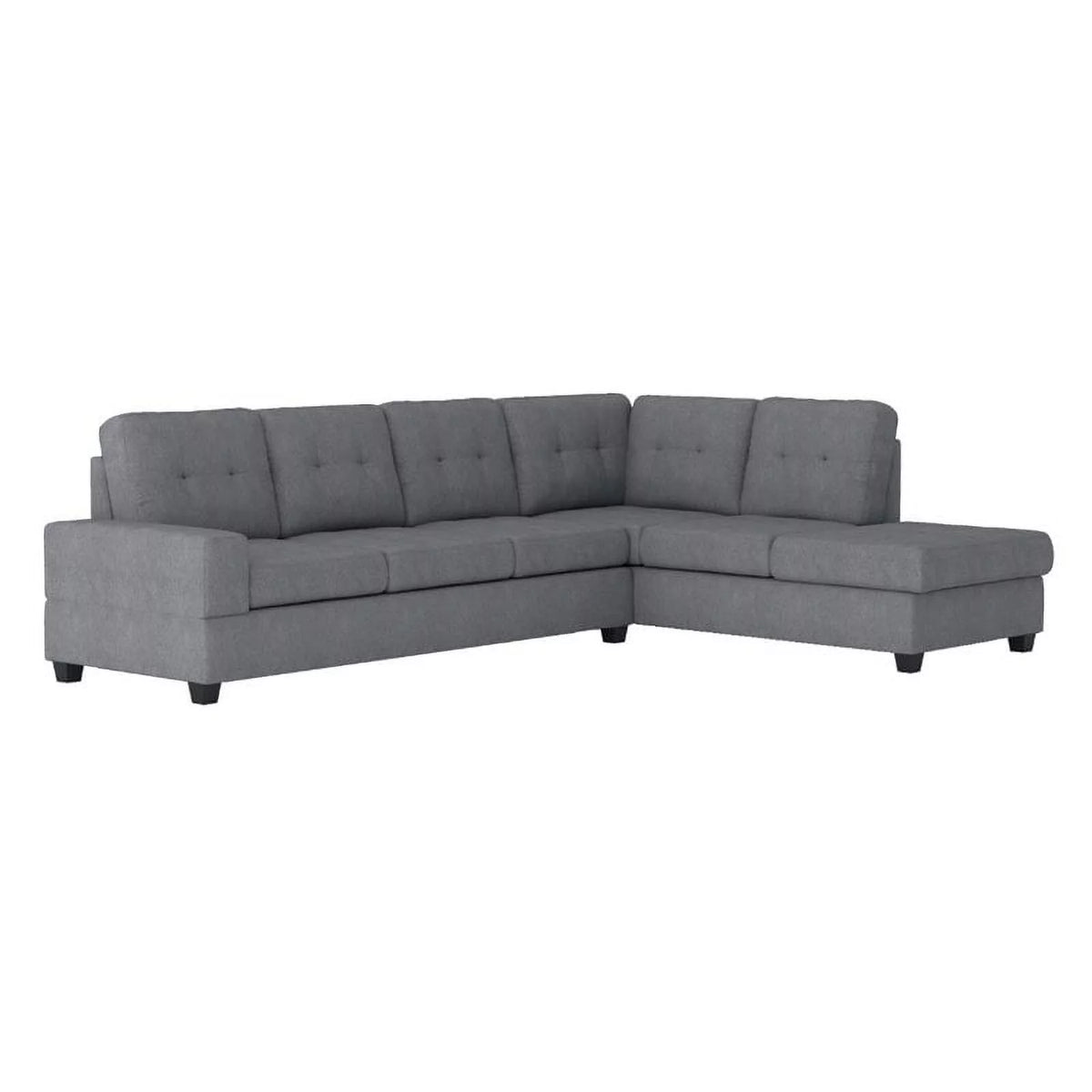 Dark Gray Microfiber Sectional Sofa R5618