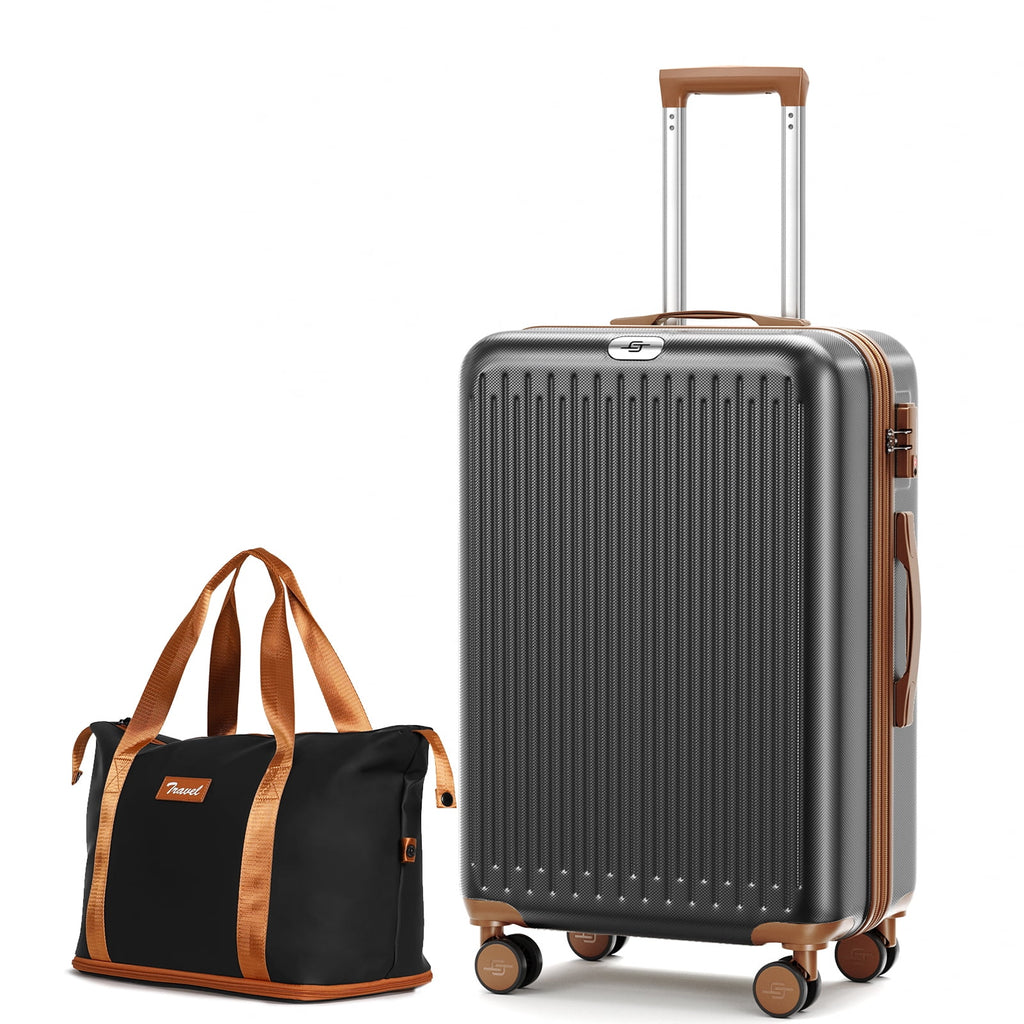 20" Expandable Carry on Luggage Lightweight Suitcase with Duffle Bag R635