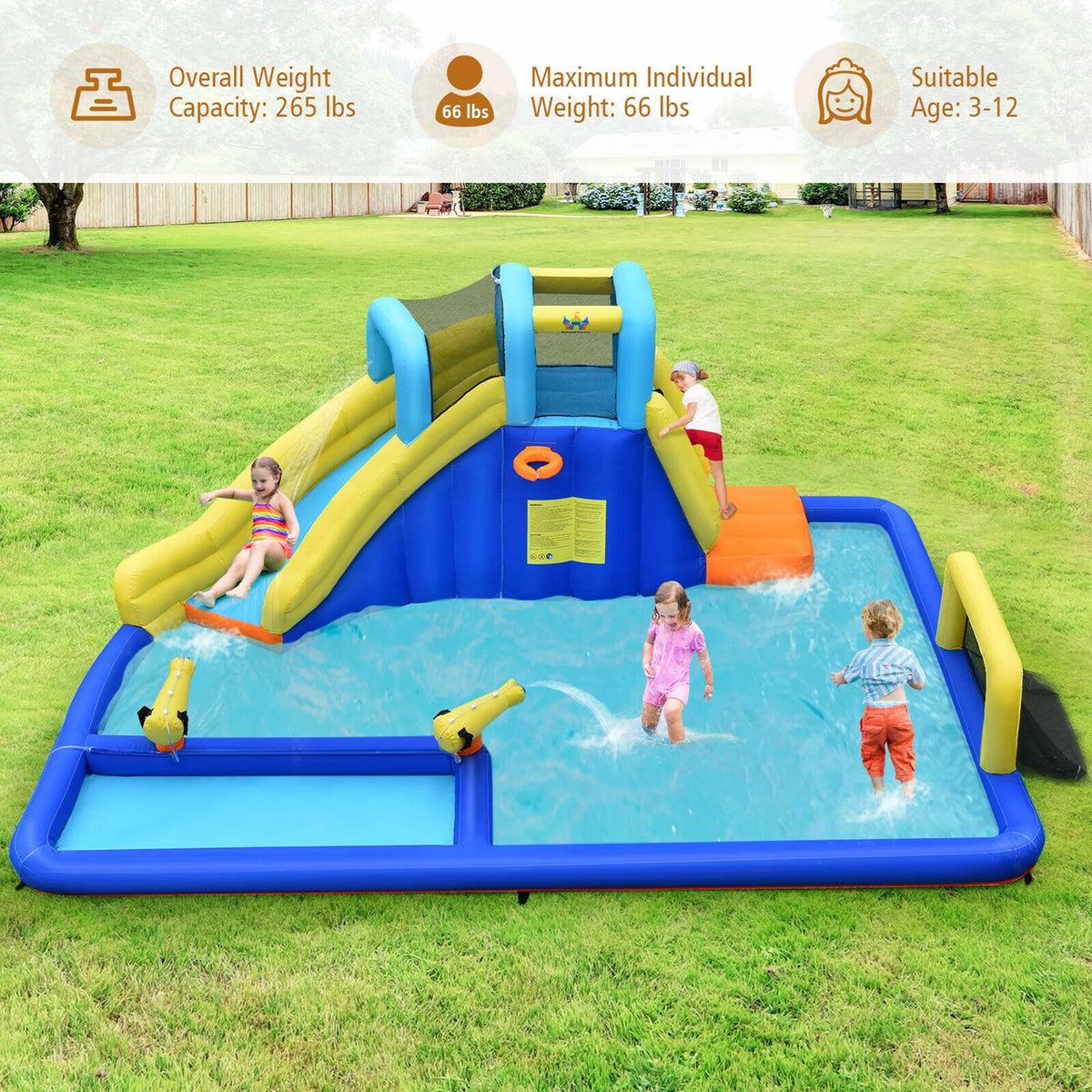 Inflatable Climbing Wall Water Slide Bounce House J276663