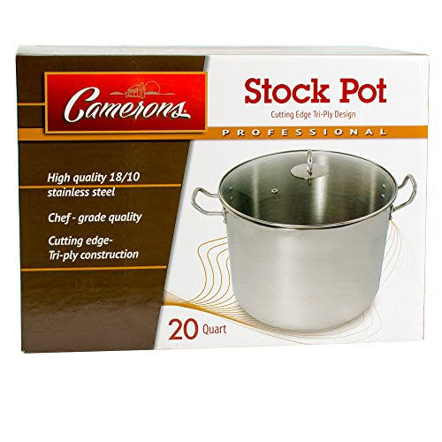 Polished Stainless Steel Stock Pot 20 Quart E491
