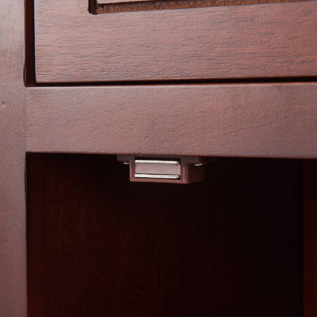 Walnut Side Table with Drawer and Storage Cabinet S182369