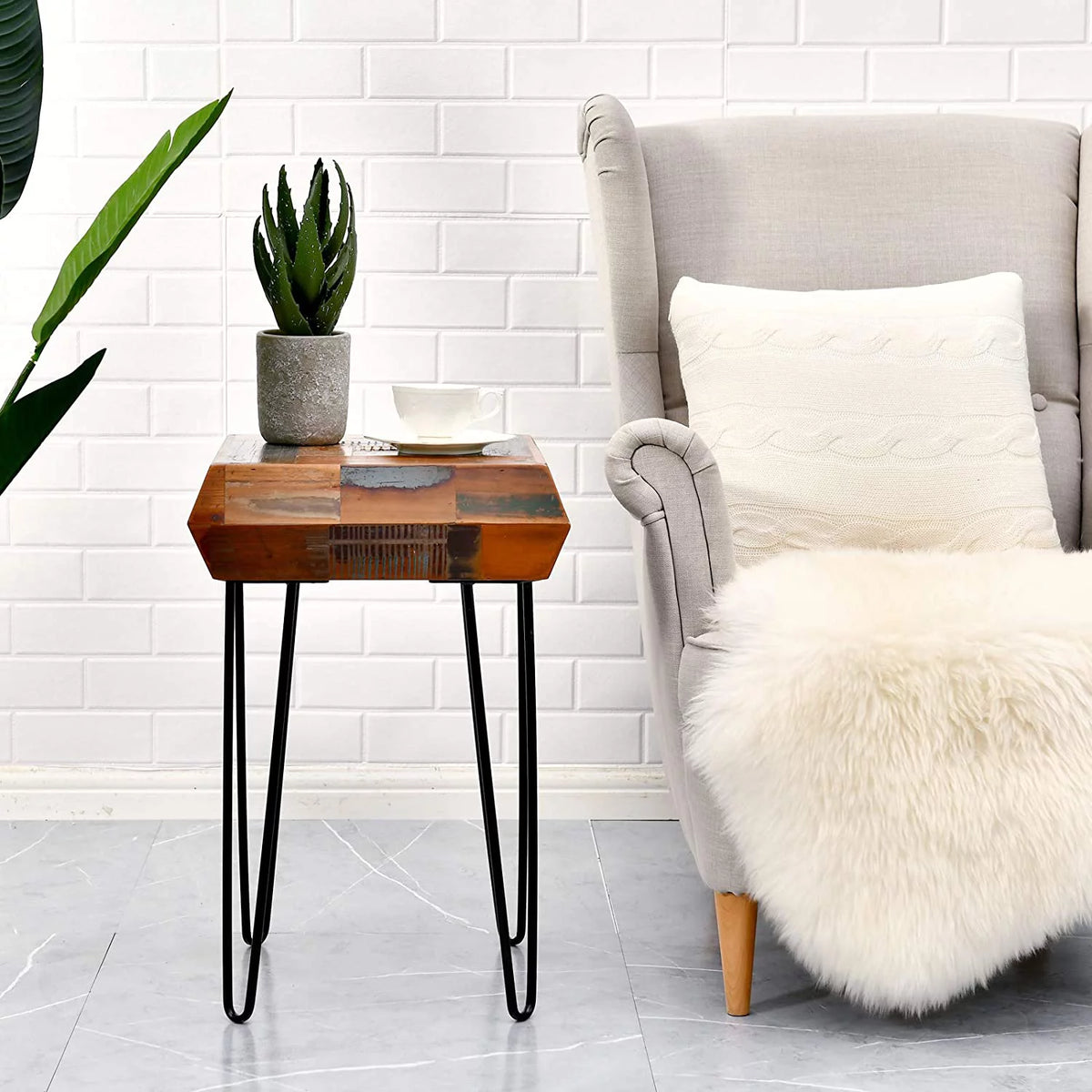 Reclaimed Wood Side Table M775